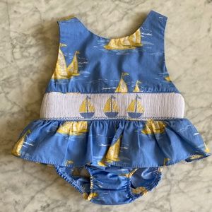 NWT 24 months Hand Smocked Swim Suit